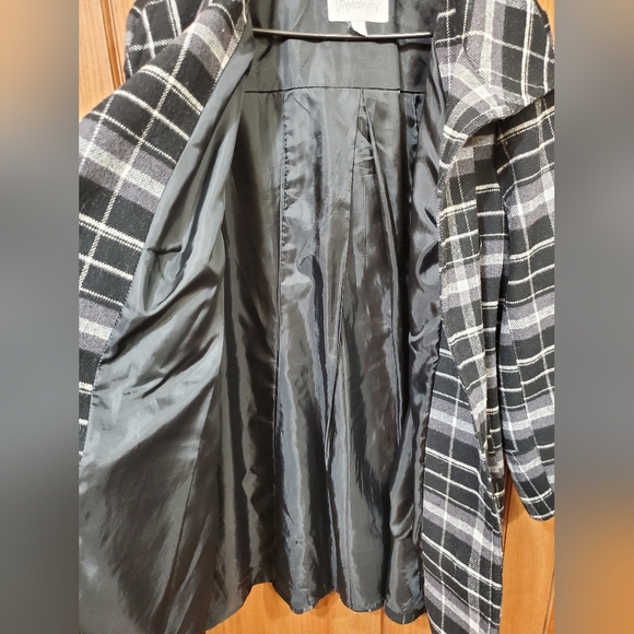 Relativity Plaid Black and Gray Women's Pea Coat Sz 2X - Picture 6 of 7